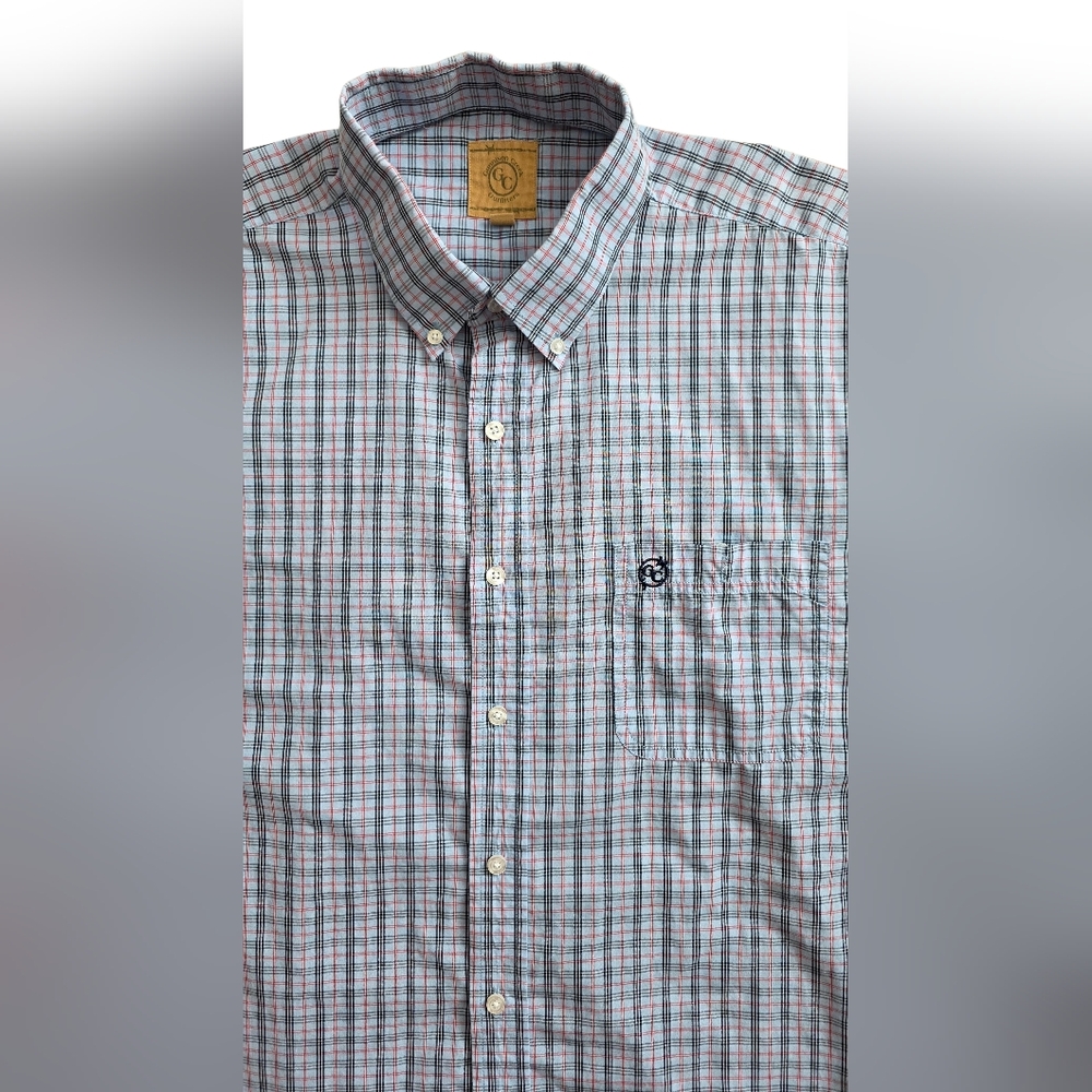 Gunnison Creek Outfitters XL Blue Red Black Plaid Button Down Shirt Extra Large